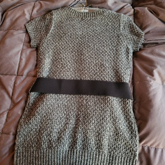 a.n.a.  knit belted sweater dress or tunic, brown/beige, size large - Picture 6 of 7